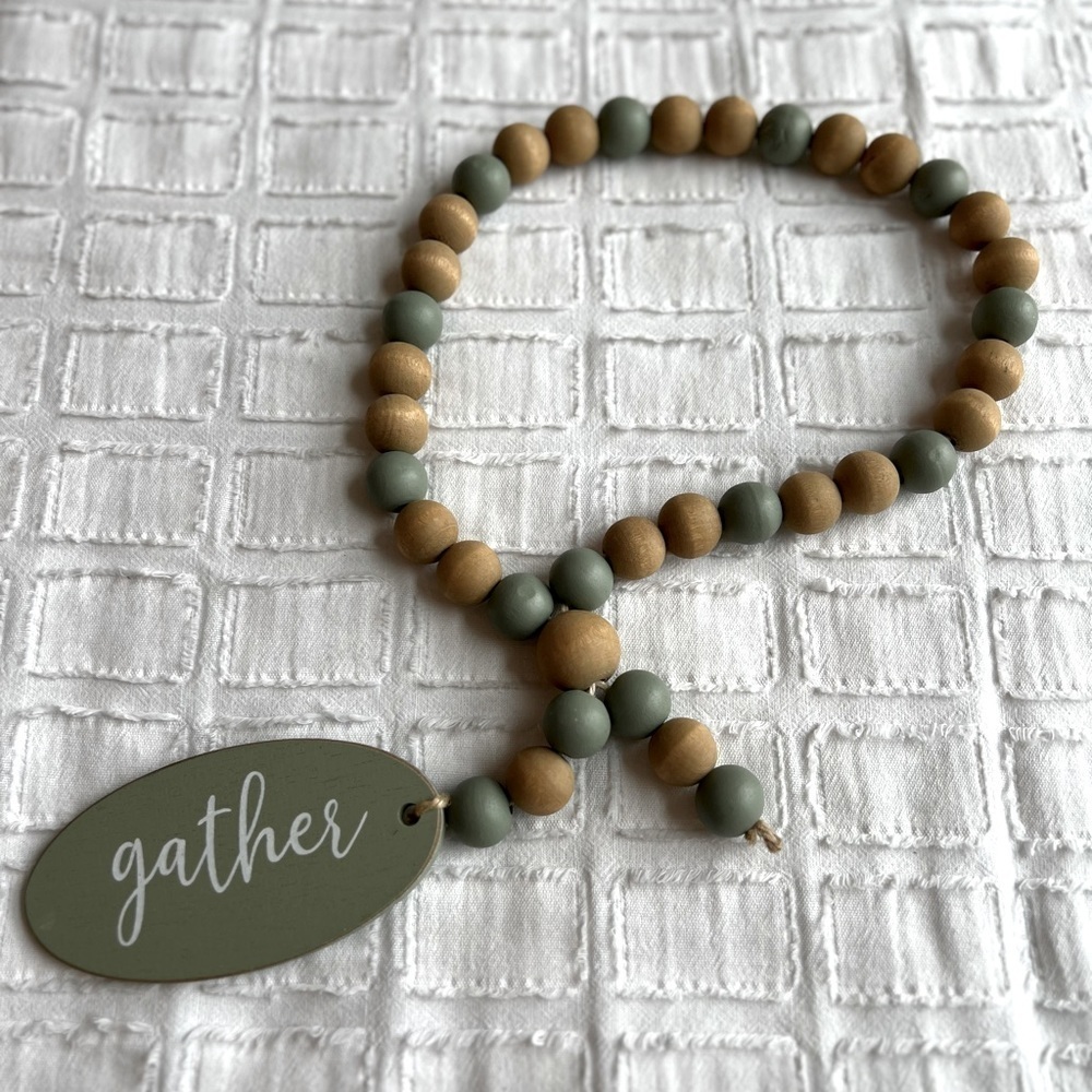 GATHER Home Decor Wood Beads Accent Lanyard